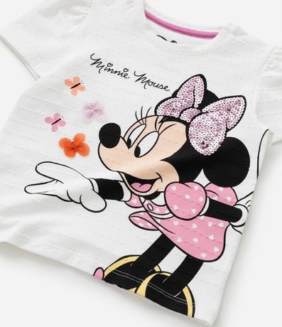 Blusa Infantil con Manga Abullonada y Bordado en Lentejuela Minnie - Talle 1 a 6 años 5