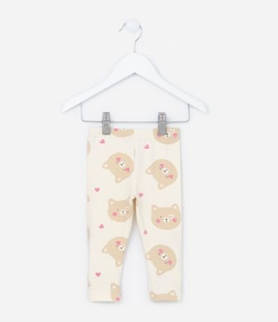 Pantalón Legging Infantil en Cotton con Estampa Gatinha - Talle 0 a 18 meses 2