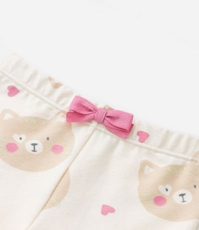 Pantalón Legging Infantil en Cotton con Estampa Gatinha - Talle 0 a 18 meses 5