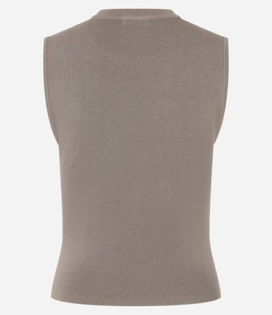 Blusa sin Manga en Punto Canelado con Cuello Redondo 7