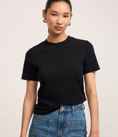 Blusa en Rib con Cuello Redondo