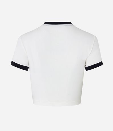 Blusa T-shirt en Algodón con Detalles Contrastantes 6