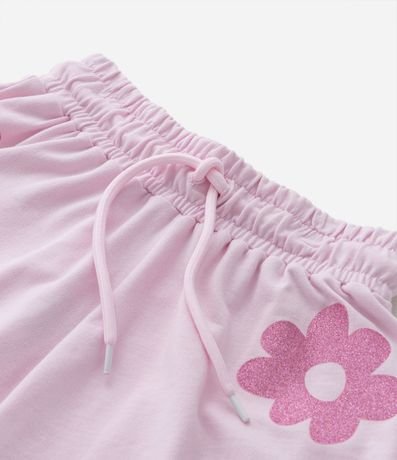 Short Clochard Infantil en Algodón con Flores Bold y Lentejuelas - Talle 5 a 14 años 6