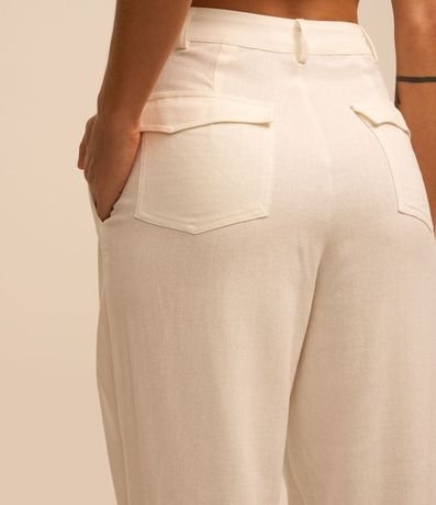 Pantalón Carrot en Viscosa y Lino con Bolsillos 4