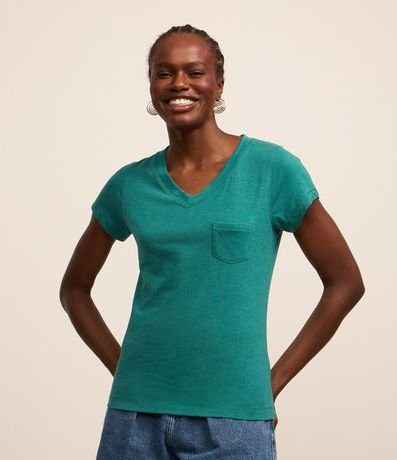 Blusa Básica en Algodón con Pequeño Bolsillo Frontal 4