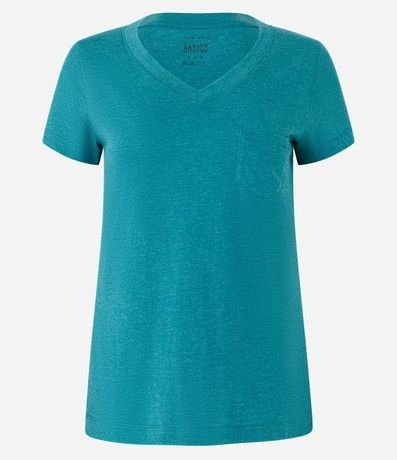 Blusa Básica en Algodón con Pequeño Bolsillo Frontal 5