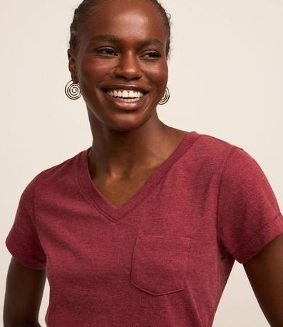 Blusa Básica en Algodón con Pequeño Bolsillo Frontal