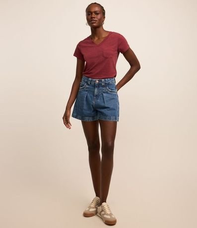 Blusa Básica en Algodón con Pequeño Bolsillo Frontal 2