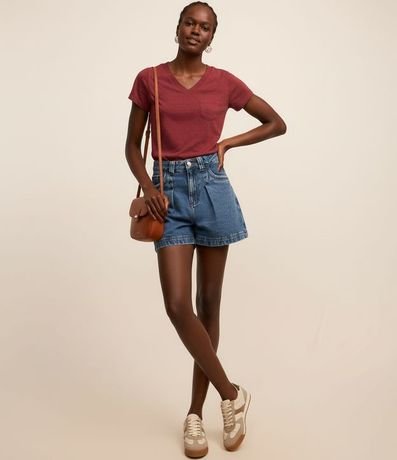 Blusa Básica en Algodón con Pequeño Bolsillo Frontal 5