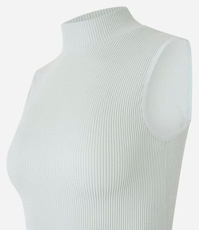 Blusa Musculosa en Poliamida Acanalada con Cuello Alto 2