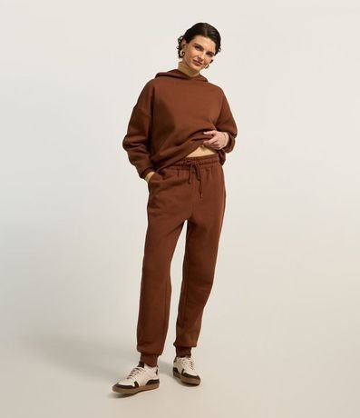 Pantalón Jogger en Algodón con Forro Fleece