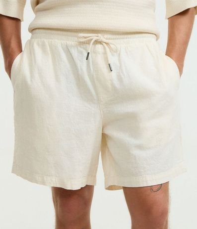 Bermuda en Algodón con Cintura Elástica y Textura 1