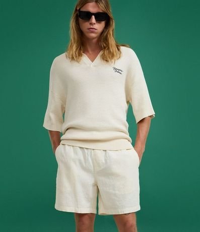 Bermuda en Algodón con Cintura Elástica y Textura 2