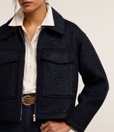 Campera Boucle con Bolsillos Grandes y Cierre por Cremallera 3