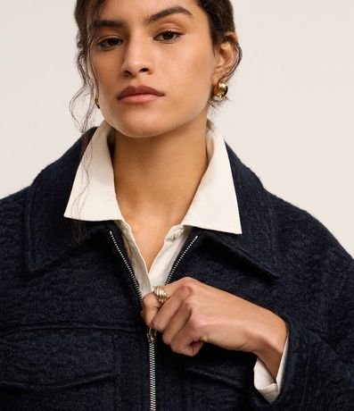 Campera Boucle con Bolsillos Grandes y Cierre por Cremallera 5