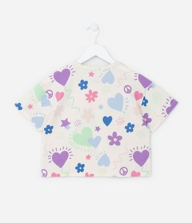 Remera Cropped Infantil con Estampa Corazones - Talle 5 a 14 años 2