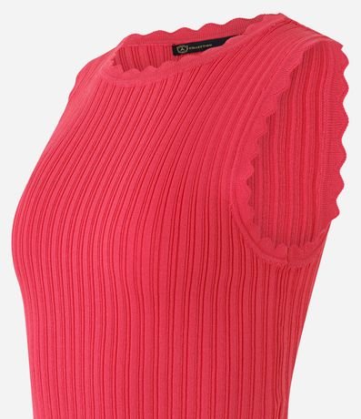 Blusa sin Manga en Punto Acanalado con Detalle Ondulado 7
