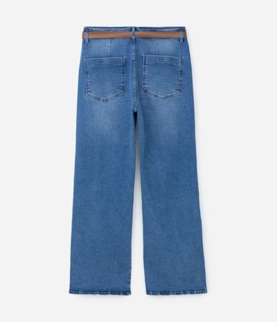 Pantalón Wide Leg en Jeans con Cinturón de Cuero Curve & Plus Size 5