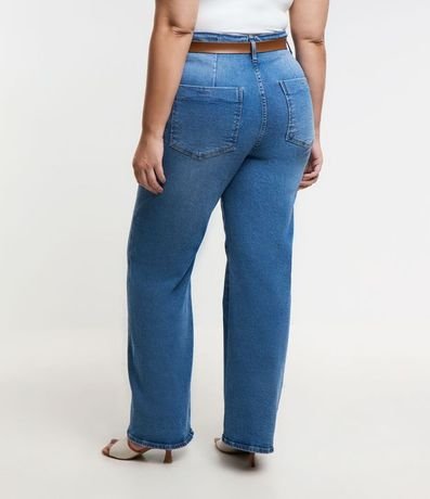 Pantalón Wide Leg en Jeans con Cinturón de Cuero Curve & Plus Size 2
