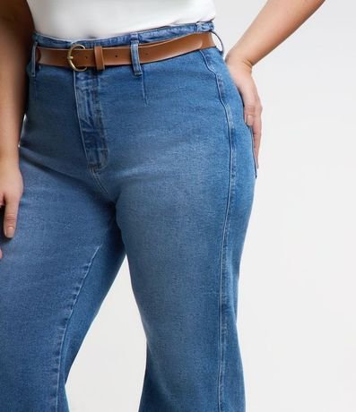Pantalón Wide Leg en Jeans con Cinturón de Cuero Curve & Plus Size 3