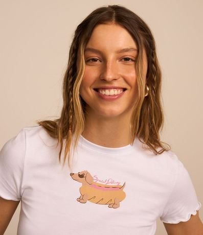 Blusa Baby Look en Algodón con Estampa Perrito 3