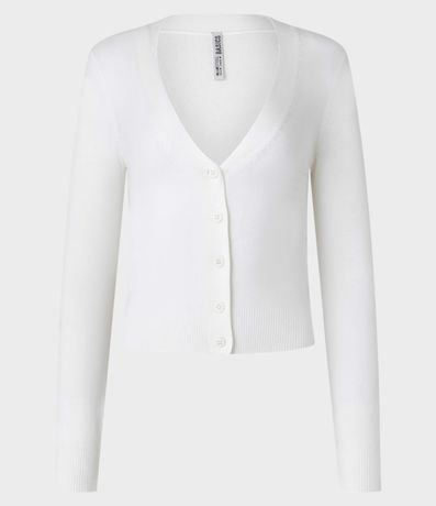 Cardigan Corto en Punto con Botones