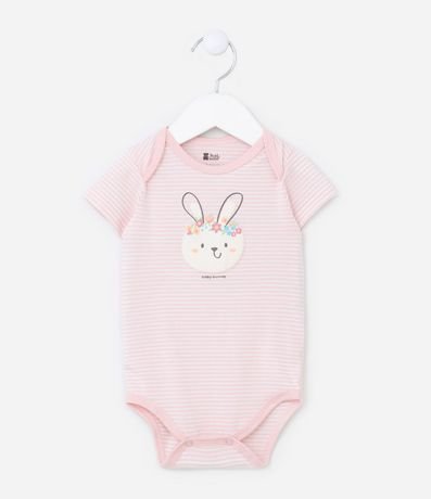 Body Infantil en Cotton con Estampa Coneja - Talle 0 a 18 meses