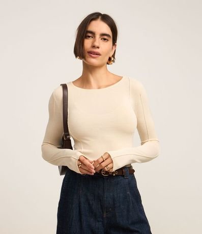 Suéter en Tricot con Frisos Delanteros