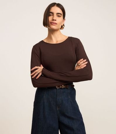 Suéter en Tricot con Frisos Delanteros