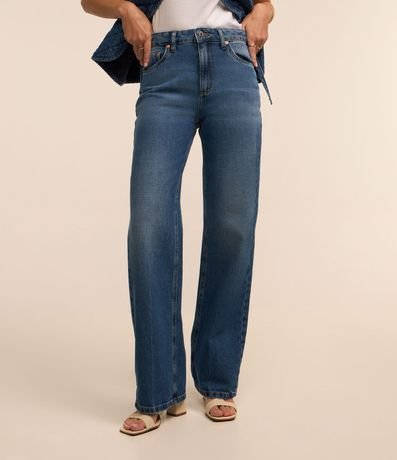 Pantalón Recto Comfort en Jeans con Bolsillos y Frisos 3