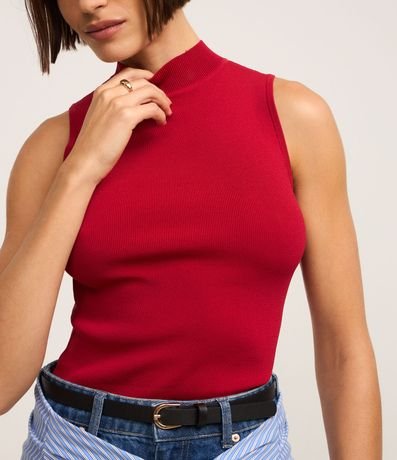 Blusa en Punto Leve con Cuello y Textura Acanalada 4