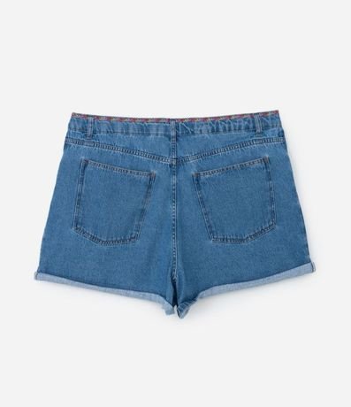 Short Mom Jeans con Bordado en la Cintura y Bolsillo Bajo Plegado Curve & Plus Size 7