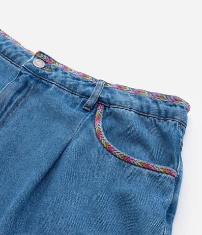 Short Mom Jeans con Bordado en la Cintura y Bolsillo Bajo Plegado Curve & Plus Size 8