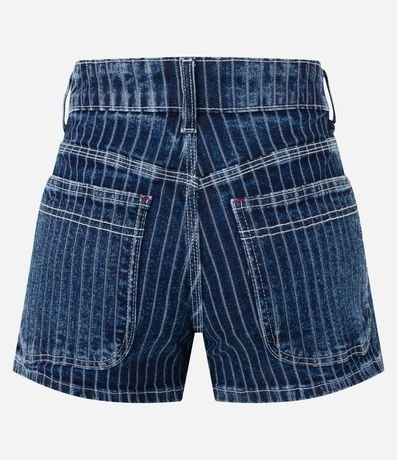 Short Cintura Alta en Jeans Rayado con Hilos Tintos 6