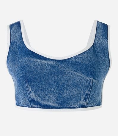 Top en Jeans con Rayas Contrastantes 6