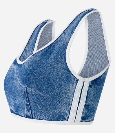 Top en Jeans con Rayas Contrastantes 7