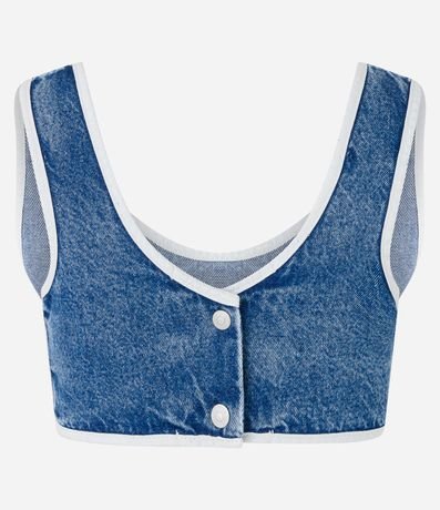 Top en Jeans con Rayas Contrastantes 8