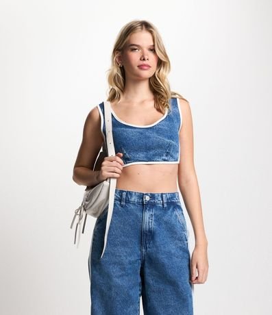 Top en Jeans con Rayas Contrastantes 5