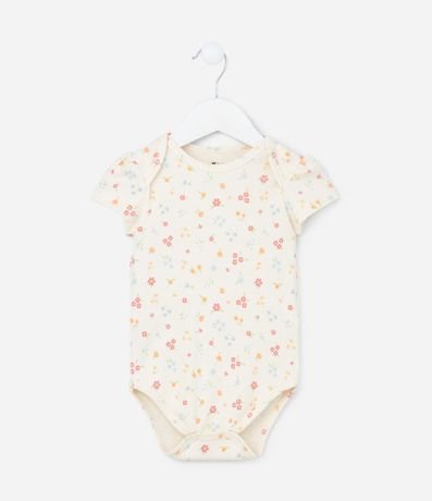 Body Infantil en Rib con Estampa Floral - Talle 0 a 18 meses