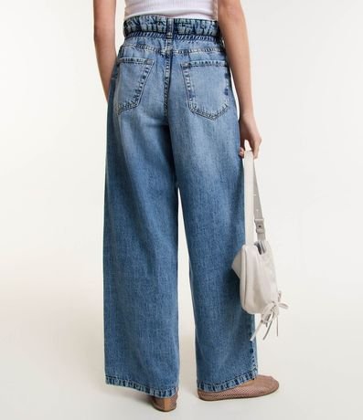 Pantalón Wide Leg en Jeans Efecto Mármol con Cintura Clochard 3