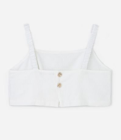 Musculosa Cropped en Viscosa y Lino con Breteles Fruncidos Curve & Plus Size 6