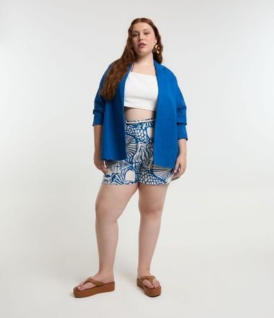 Musculosa Cropped en Viscosa y Lino con Breteles Fruncidos Curve & Plus Size 2