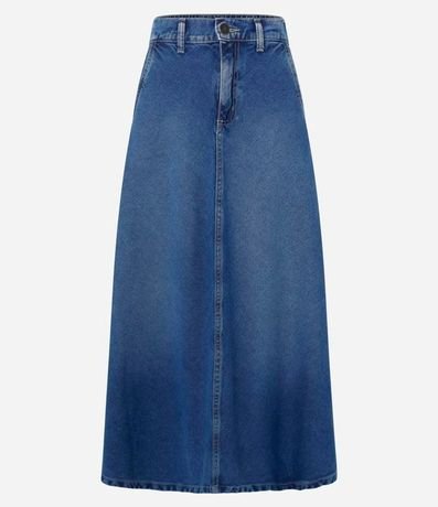 Pollera Midi Evasê en Jeans con Recorte en el Biés 5