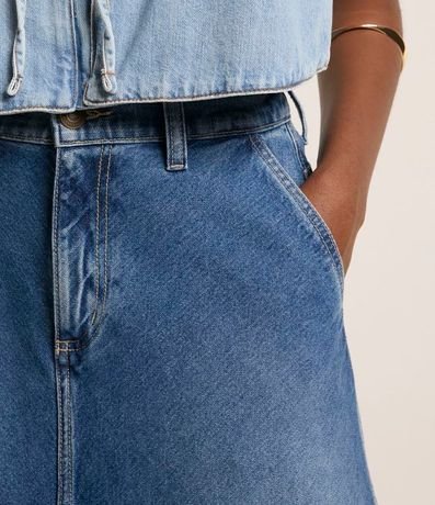 Pollera Midi Evasê en Jeans con Recorte en el Biés 4