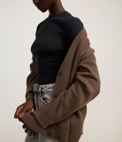 Cardigan Corto de Punto con Botones 4