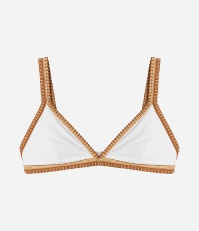 Bikini Top Triangulo con Bordado Contrastante en los Bordes 5