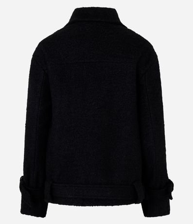 Campera  en Bouclé con Hebilla en el Puño y Bajo 8