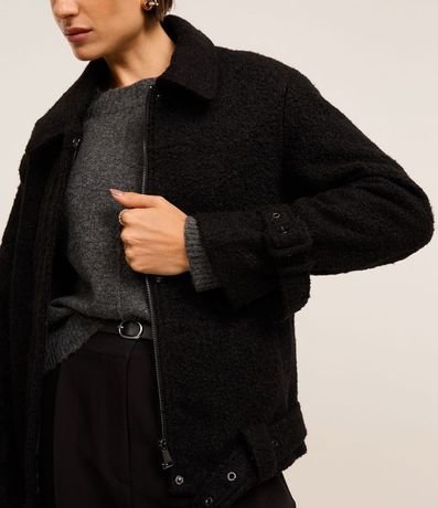 Campera  en Bouclé con Hebilla en el Puño y Bajo 3