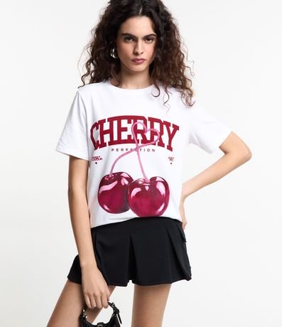 Remera Alargada en Algodón con Estampa Cherry 1