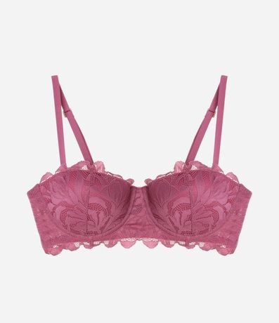 Soutien sin Breteles en Encaje Rustico Floral con Copa Hueca 5